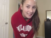 Super cute college girl striptease